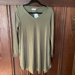 Hoity Toity olive green v neck nightshirt in medium